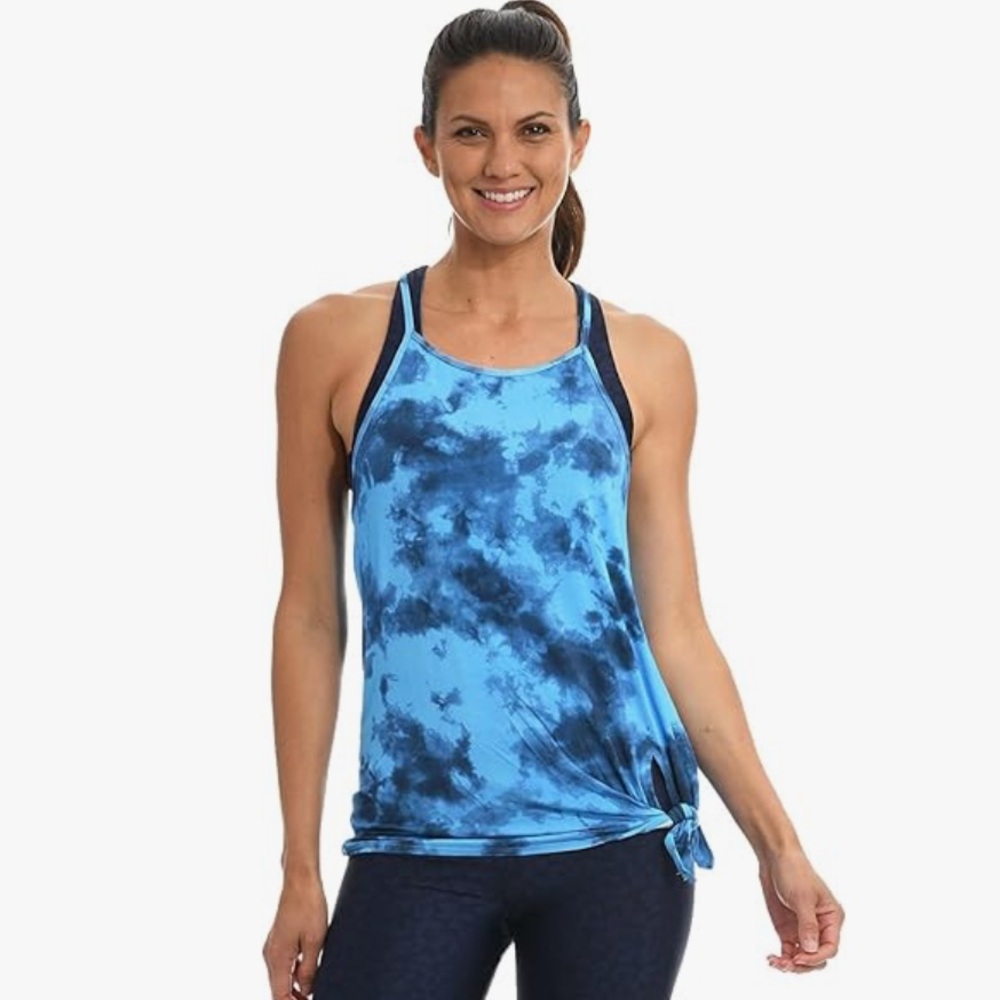 Citrus Tank Top Swimsuit Cover Up Pool Blue Head In The Clouds Tie Dye Size XS